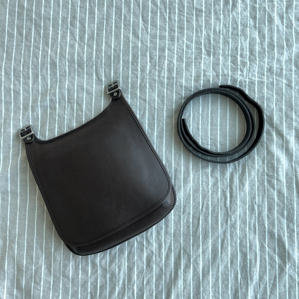 Vintage Coach 9135 Hippie Saddle Bag in Mahogany & Silver Hardware
